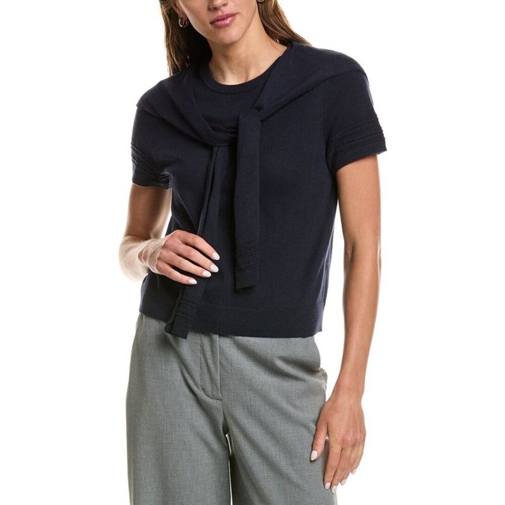 Nic+Zoe Womens Piazza Over The Shoulder Sweater, Blue
